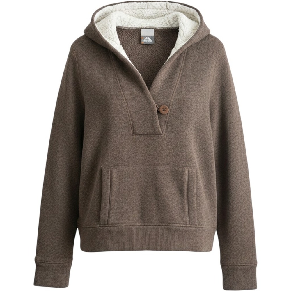 Vintage Nike ACG Sherpa Lined Hoodie Brown Pullover Gorpcore Y2K Sweatshirt Med